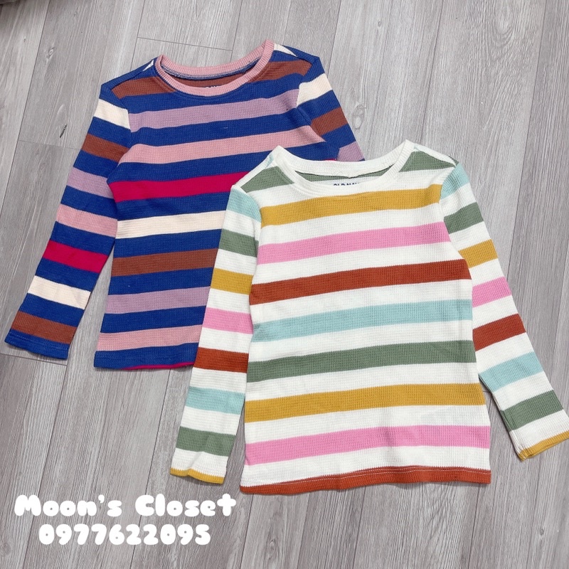 Áo thun dài tay Old Navy kẻ cầu vồng size 12/18m-5y