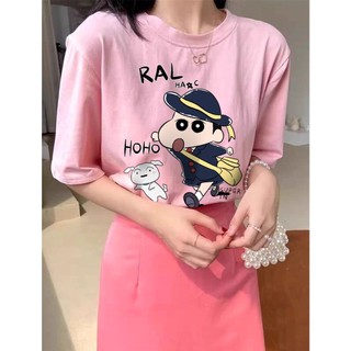 Áo thun nam nữ unisex tay lỡ hình cu Shin ĐÁNG YÊU áo phông tay lỡ unisex form rộng oversize streetwear AT01