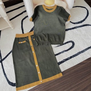 [ ẢNH TỰ CHỤP ] SÉT LEN RÊU VÀNG-LEN 54 - anvintageclothes