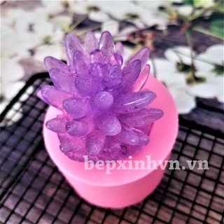 Khuôn silicon 4D sen đá chuỗi ngọc đứng