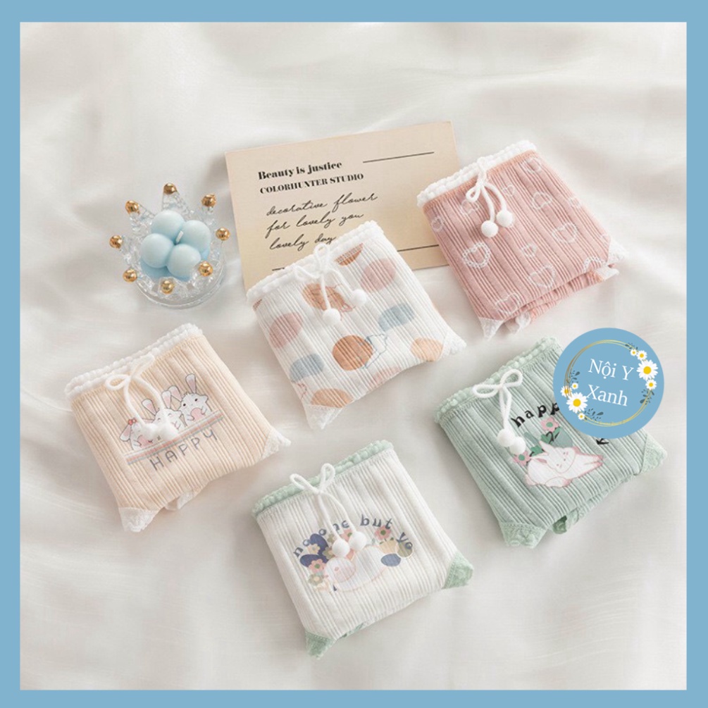 Quần Lót Nữ Cotton Tông Xanh Kháng Khuẩn Nhiều Họa Tiết  Xinh Xắn mã nội y xanh, chất đẹp, deal tốt