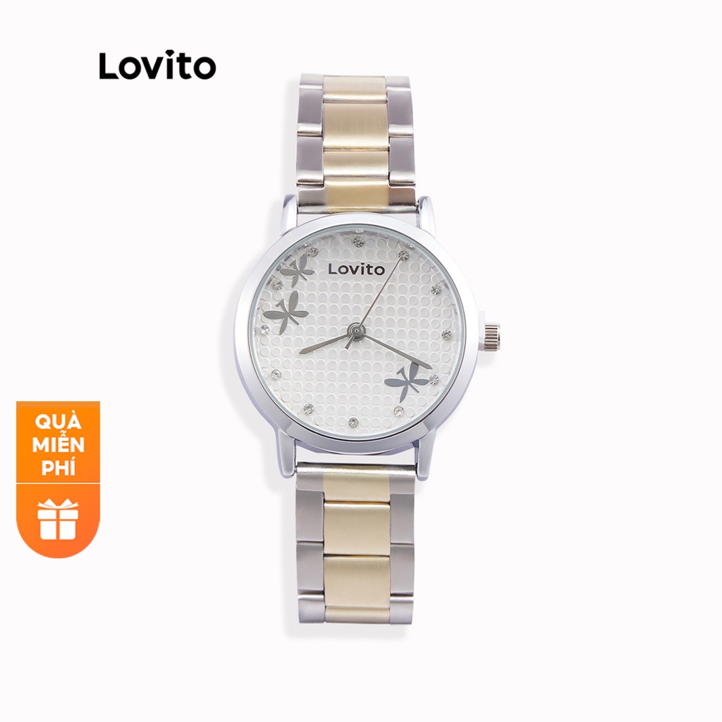 Đồng hồ thạch anh dây đeo bằng thép không gỉ cơ bản Lovito Classy Plain LL4024 (Bạc)