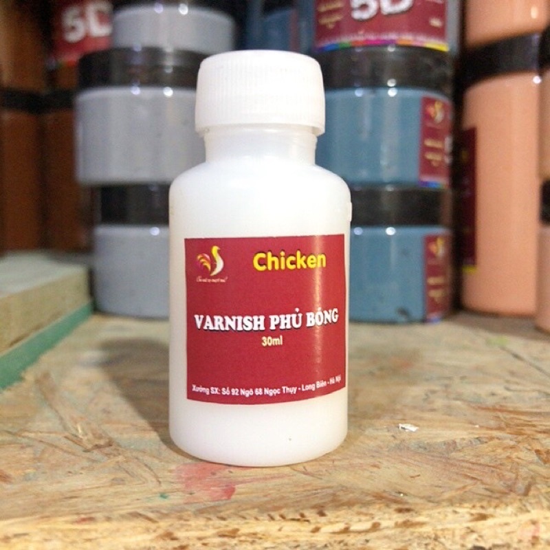 Keo phủ bóng Varnish gốc nước bảo vệ và làm bóng màu tô tượng thạch cao màu nước acrylic chai 15ml/30ml