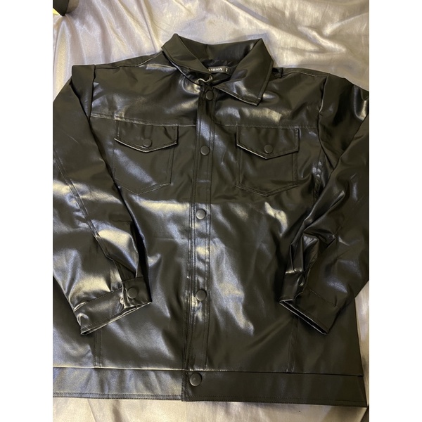 S-3XL ÁO DA PU NAM UNISEX JACKET FORM BASIC MÀU ĐEN ÁO KHOÁC DA THỜI TRANG DÀNH CHO NAM NỮ