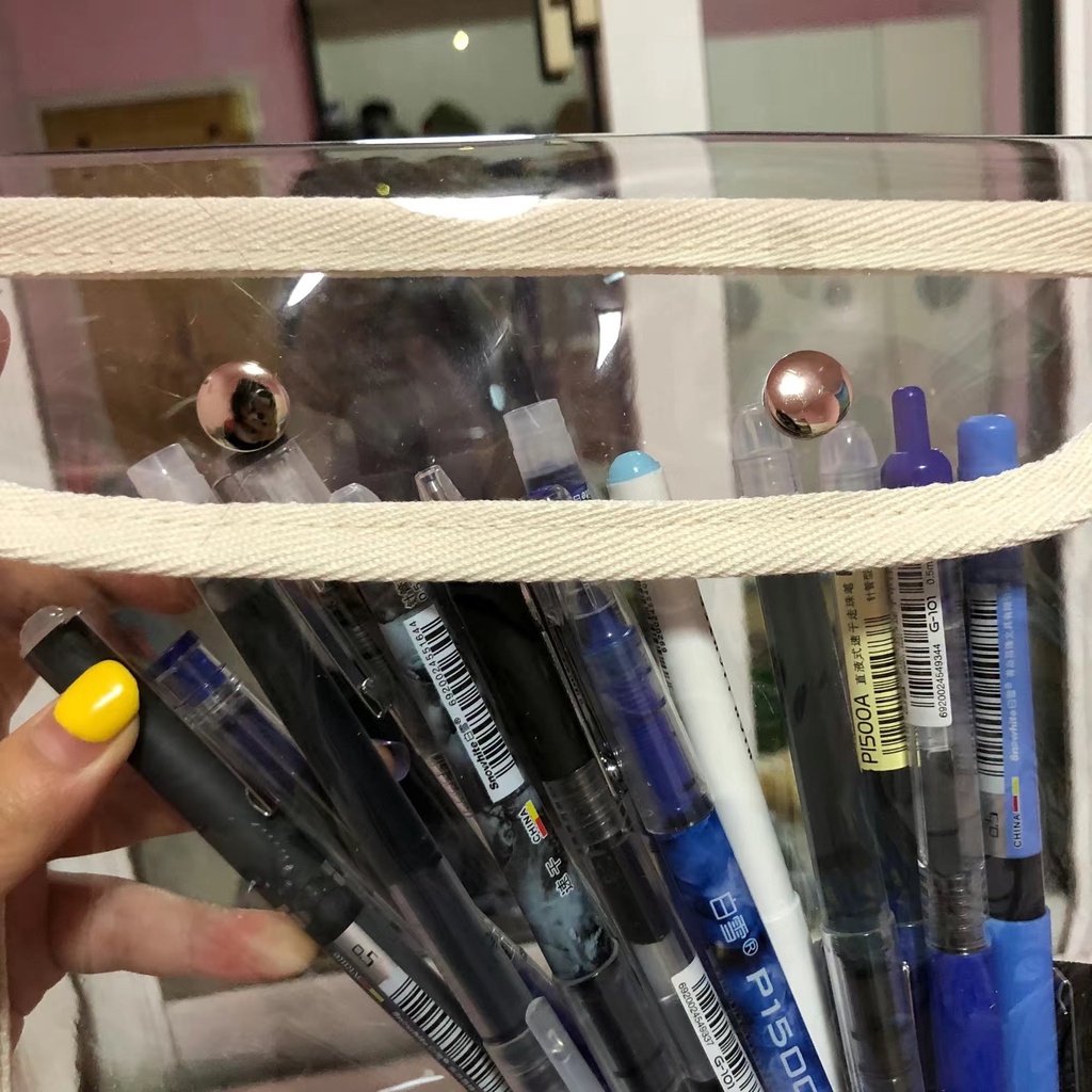 Bóp Viết Nhựa Pvc Trong Suốt Phong Cách Hàn Quốc