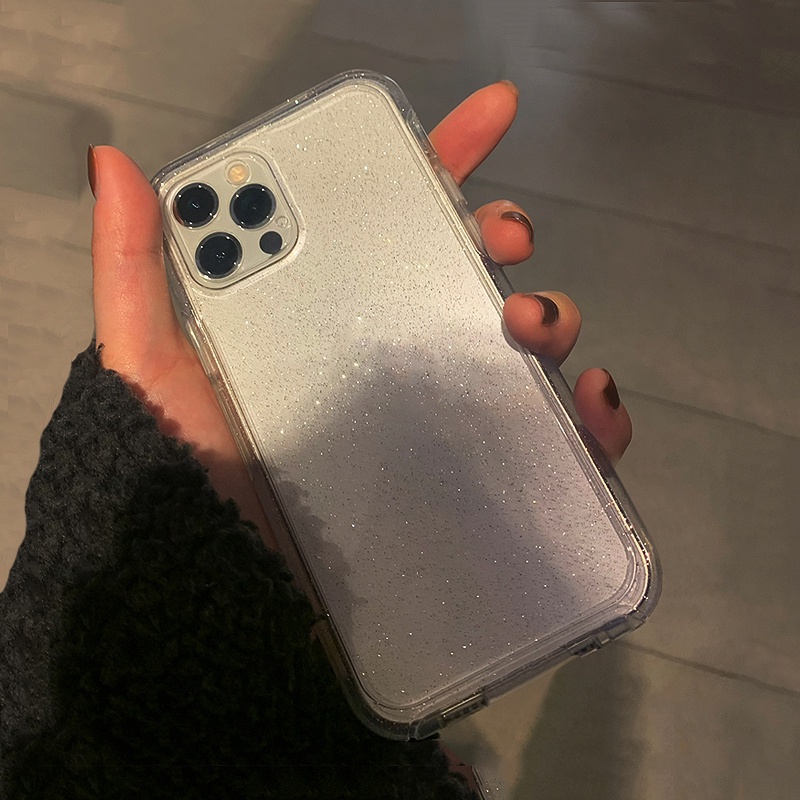Ốp Điện Thoại Trong Suốt Lấp Lánh Chống Sốc Cho iPhone 14 13 12 11 Pro Max Mini XS XR X 8 7 6 6S Plus + SE 2020