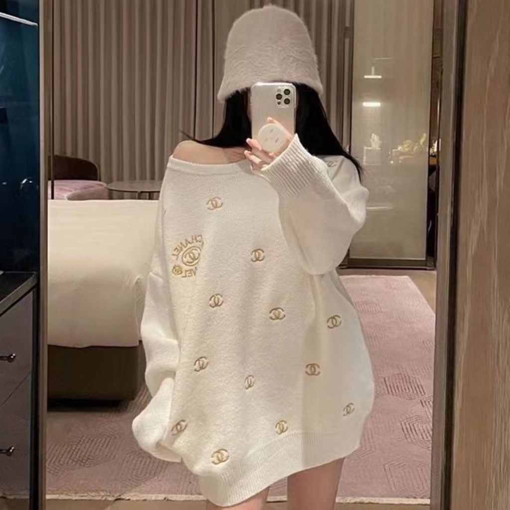 Hàng Có Sẵn!Chane!Áo Khoác Cardigan Cổ Chữ V Giữ Ấm Xu Hướng Mới