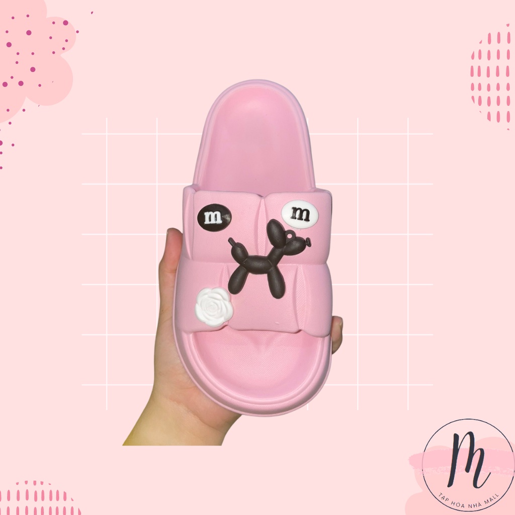 Dép bánh mì đế chaos dép quai ngang nữ hình sticker dễ thương đủ size cho mẹ và bé