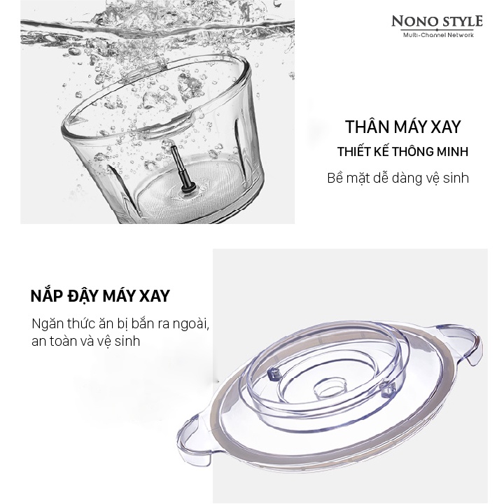 Máy Xay Thịt Đa Năng - Cối Xay Thịt Thuỷ Tinh Cầm Tay