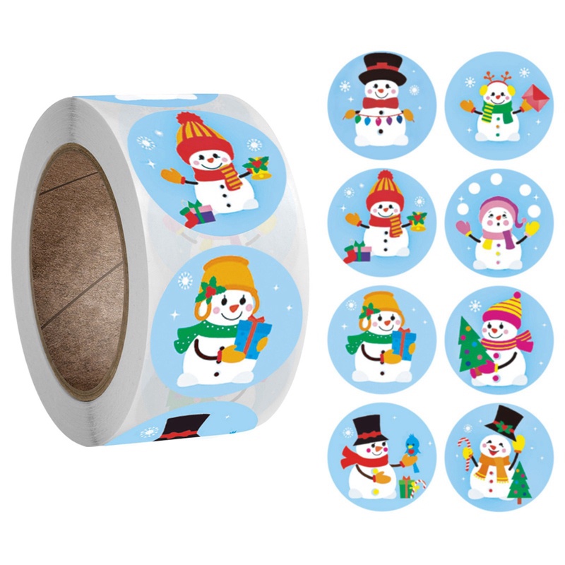 Cuộn 500 Miếng Dán Hình Tròn 2.5CM In Chữ Thank You Độc Đáo Trang Trí Quà Tặng Giáng Sinh