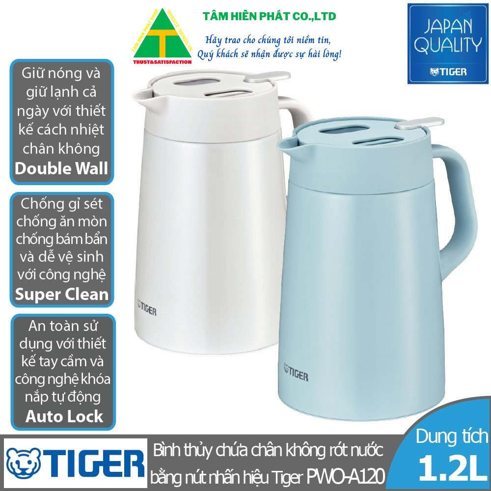 Bình thủy chứa ruột chân không Tiger PWO-A120 (1.2L) - Hàng chính hãng - BH 12 THÁNG