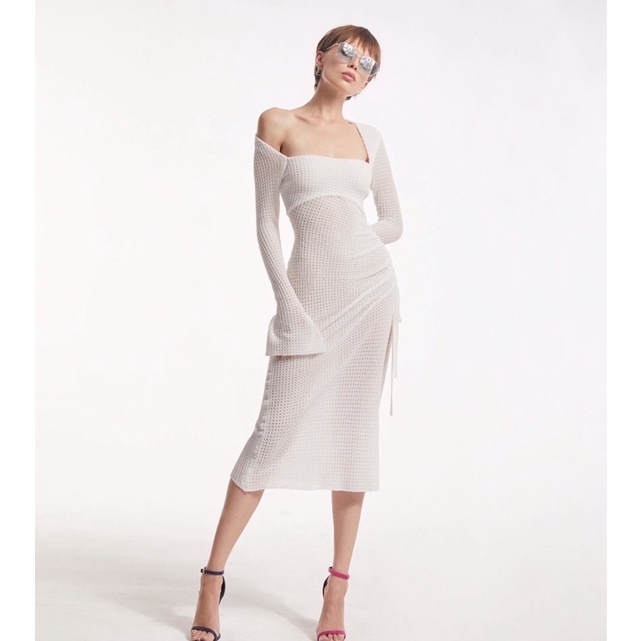 ĐẦM TRỄ VAI TAY DÀI CHẤT LIỆU CO GIÃN _NINISESI