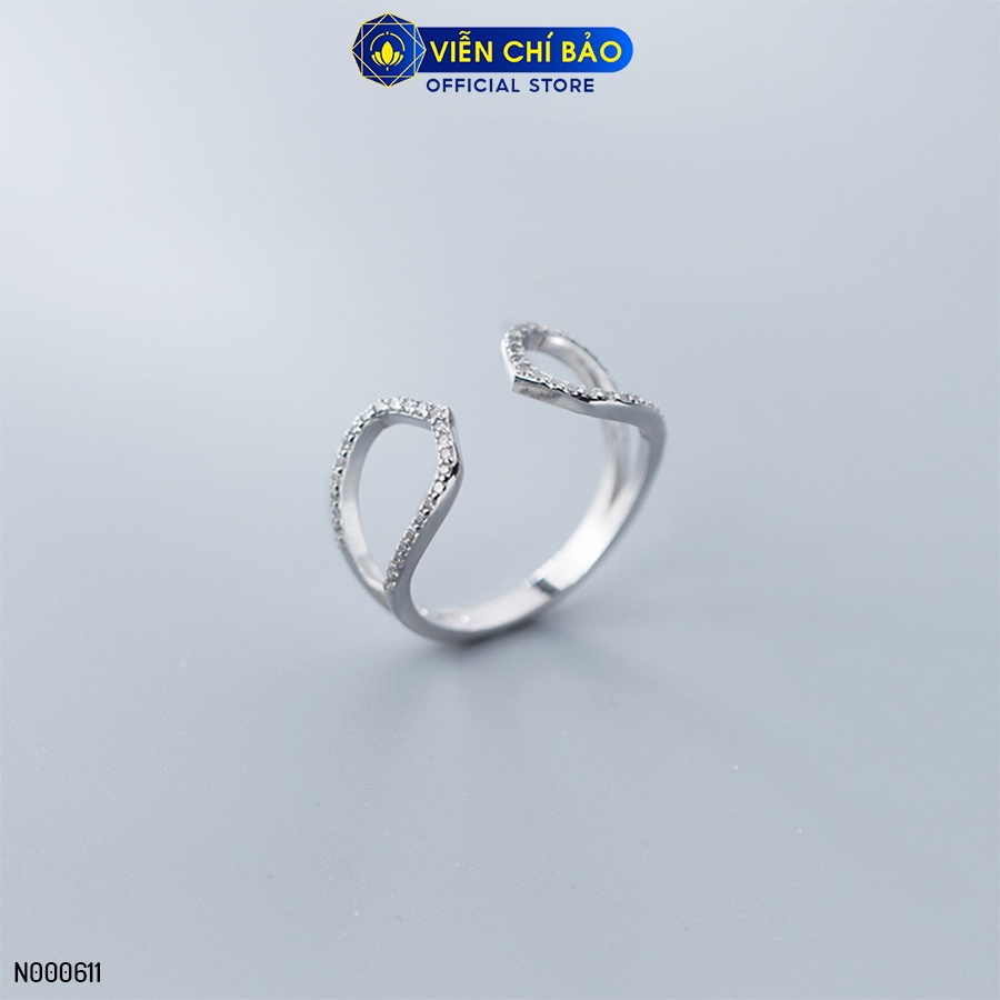 Nhẫn bạc nữ Cara đính đá chất liệu bạc 925 thời trang phụ kiện trang sức Viễn Chí Bảo N000611