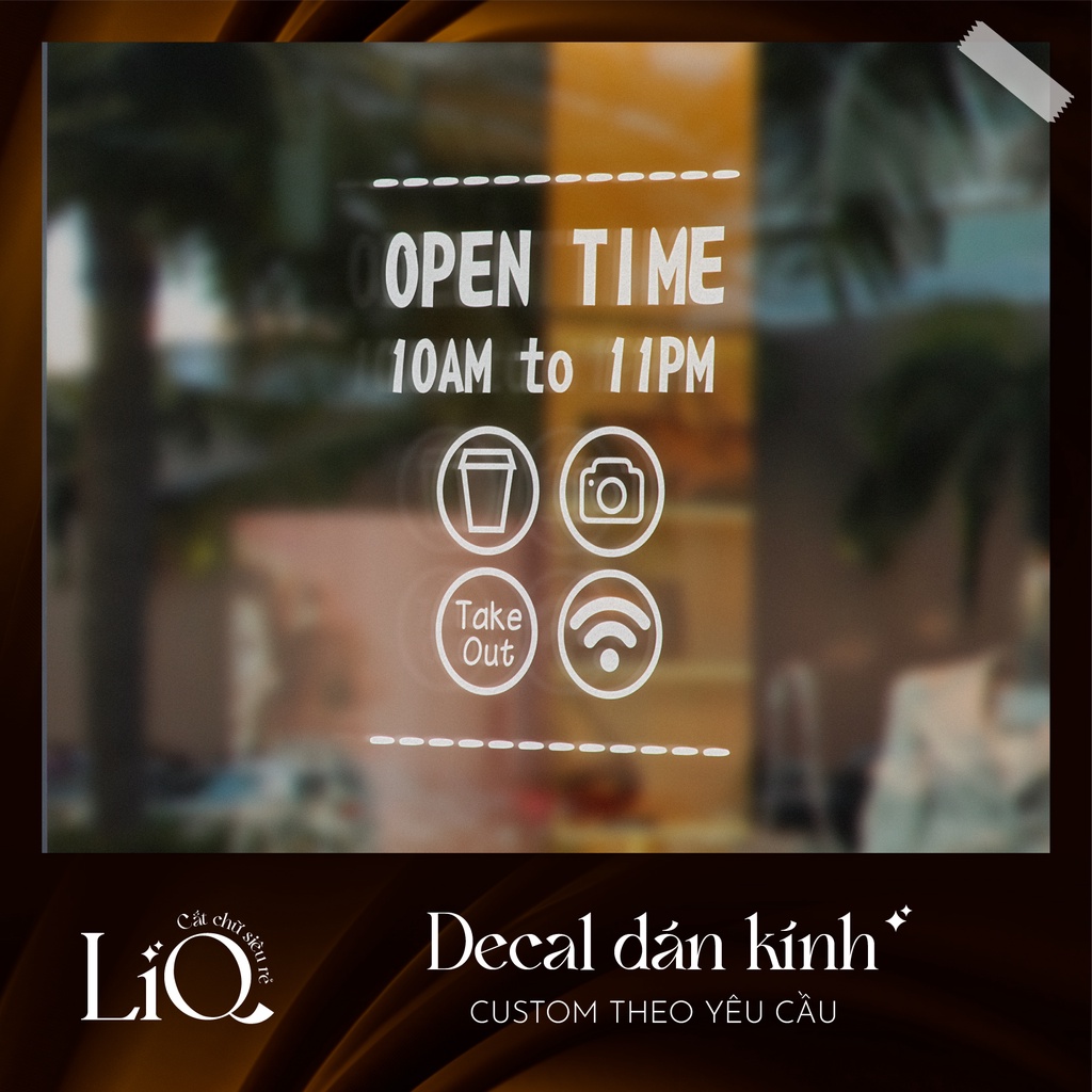 Decal dán cửa kính - Dán gương - Làm theo yêu cầu