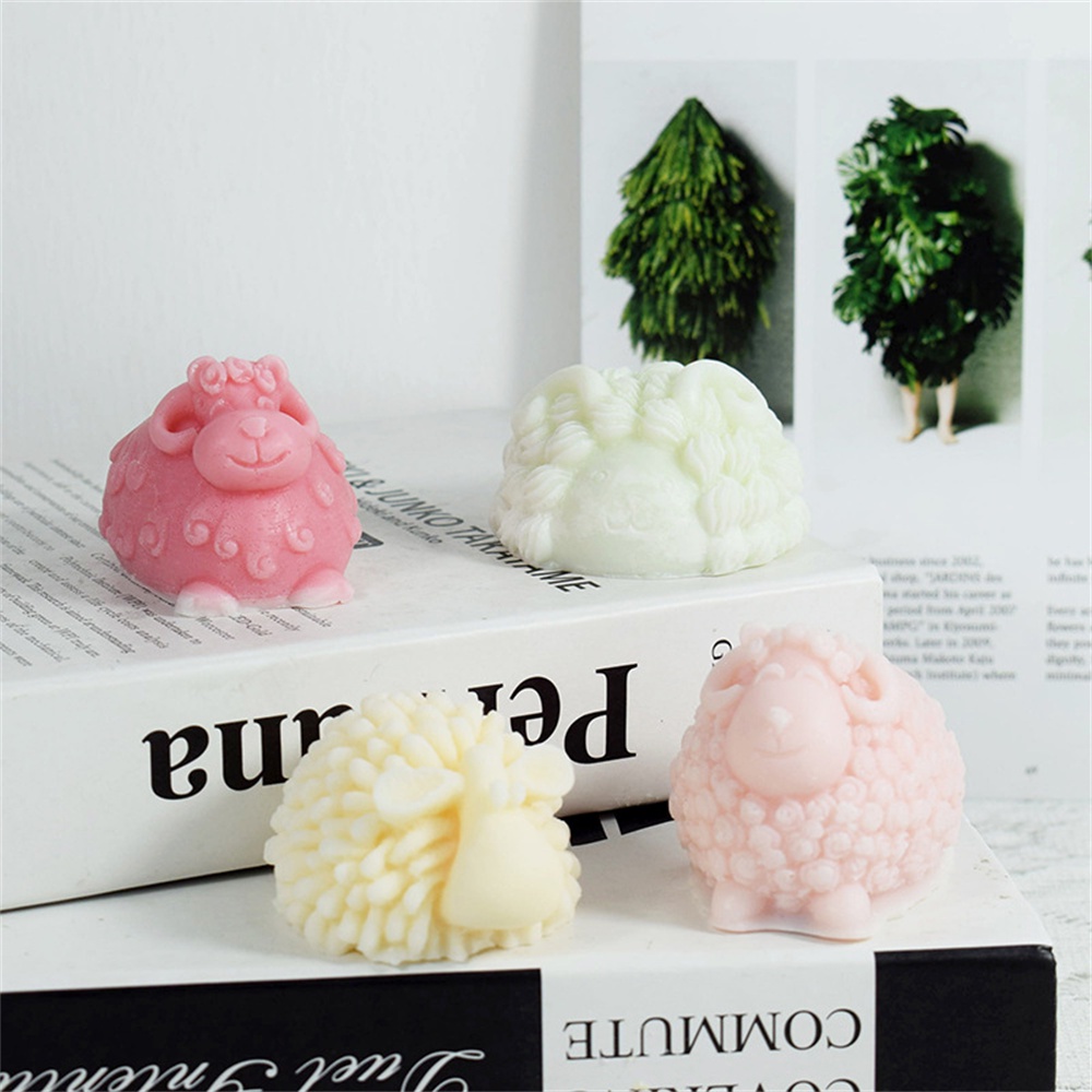 Khuôn Làm Nến / Xà Phòng Hình Chú Cừu 3D Bằng Silicone DIY