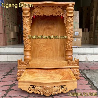 Bàn thờ thần tài ông địa80x107 gỗ gõ đỏ cột 10 cm vip