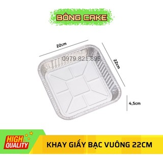 Set 10 khay giấy bạc hình vuông (loại dày) đựng thực phẩm nướng trực tiếp trong lò nướng và nồi chiên không dầu