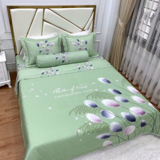 Bộ ga phủ Hàn Quốc chất cotton mát, set 5 món