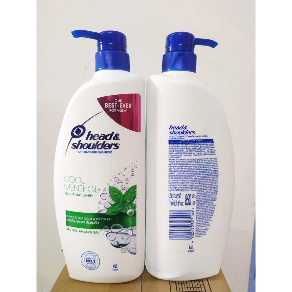 1 Thùng 6 Chai Dầu Gội Head & Shoulder 850ml Chính Hãng Thái Lan mát lạnh sảng khoái