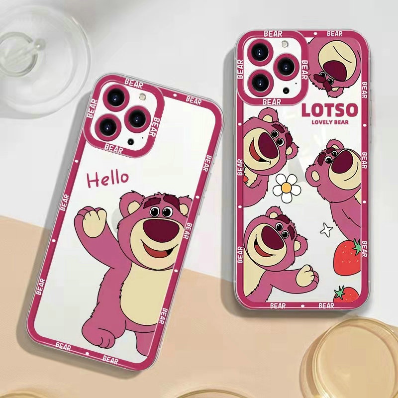 GC| Ốp lưng Đối với V5 V5s V5 Lite V7 Plus V9 V11 V11i V15 V17 Pro V19 Neo V20 SE V21 V21E V23 V23E V25 V25E V27 V27E Z1 Pro V29 Soft Clear Happy Cute Strawberry Bear Handphone Case