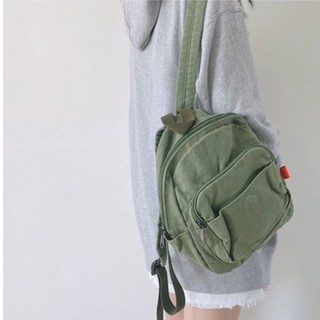 Balo mini size Basic chất Canvas mềm đi học, đi chơi