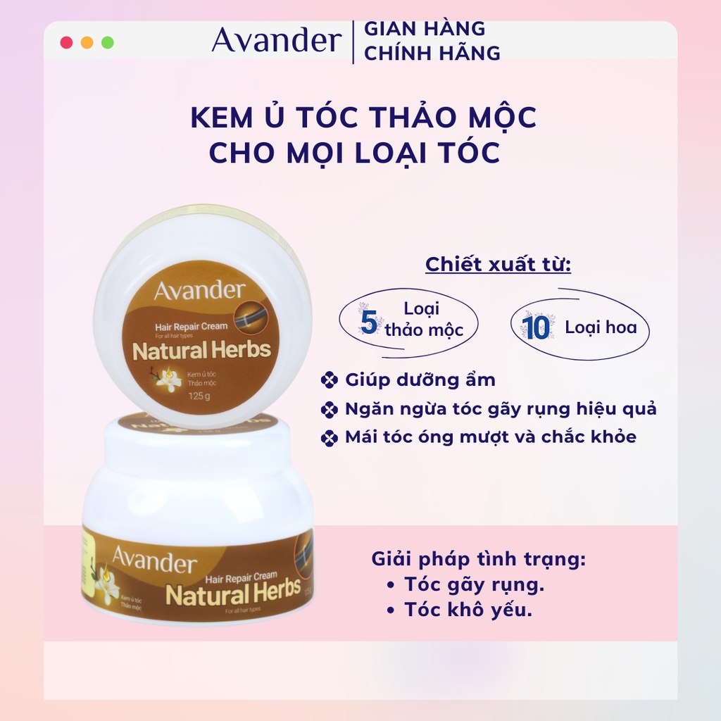 Kem ủ tóc Thảo mộc Avander 125g