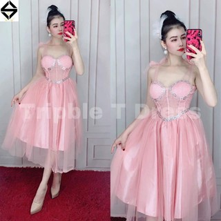 ĐẦM XÒE CÚP NGỰC ĐÍNH HẠT PHALE VIỀN ĐÁ GƯƠNG