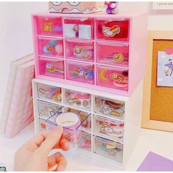 TỦ NHỰA 9 NGĂN MINI ĐỰNG TRANG SỨC, VẬT DỤNG NHỎ XINH