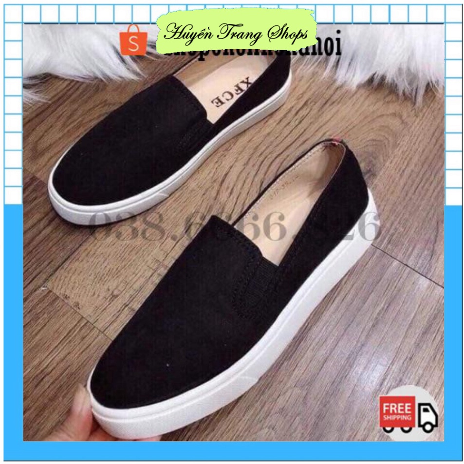 - GIÀY SLIP ON DA LỘN TRƠN GÓT KẺ HOT HIT