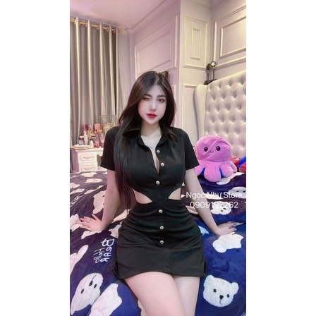 ĐẦM CỔ TRỤ CUT EO XỊN XÒ BIGSIZE