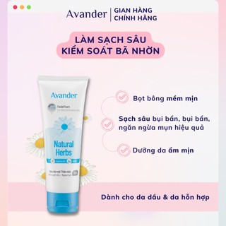 Sữa rửa mặt avander thảo mộc kiểm soát dầu, ngừa mụn 100g