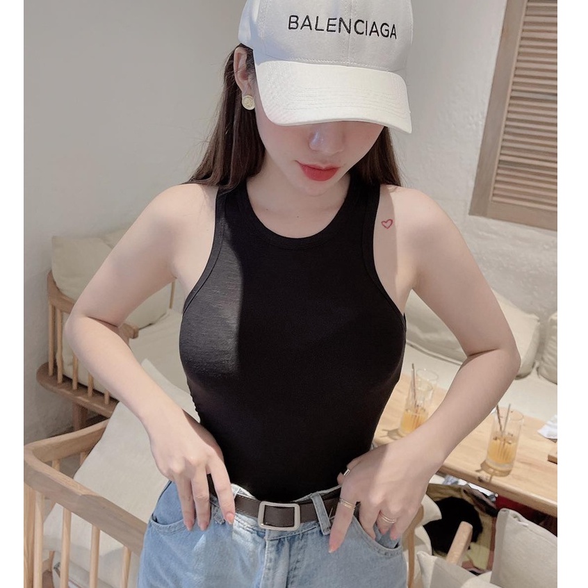 Áo thun ba lỗ ôm body basic giá rẻ hình thật thời trang nữ