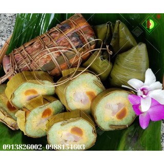 Bánh Tét Bồ Ngót Thập Cẩm [Bánh tét Trà Cuôn Hai Lý tại Trà Vinh]