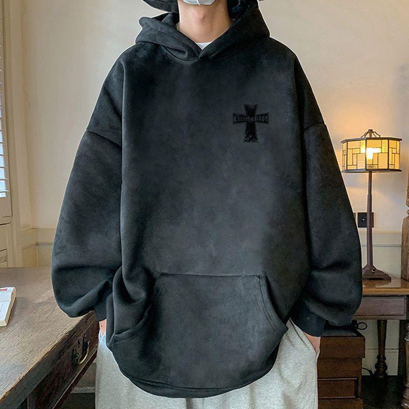 Áo Khoác Da Lộn Lót Nhung Dày Dặn Có Nón Thời Trang Thu Đông Cho Nam Và Nữ 150kg