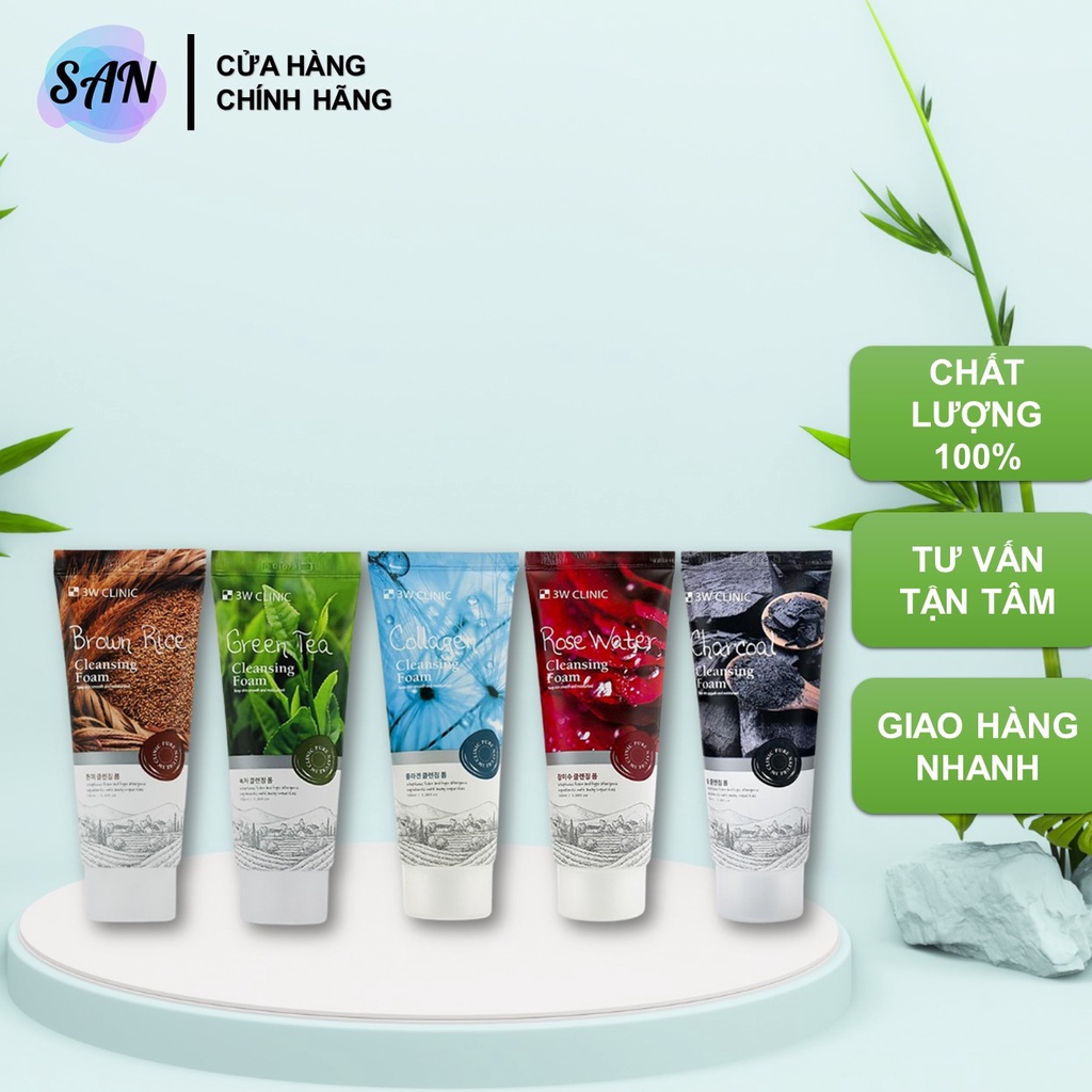 Sữa Rửa Mặt 3W Clinic Cleansing Foam 100ml - San Beauty