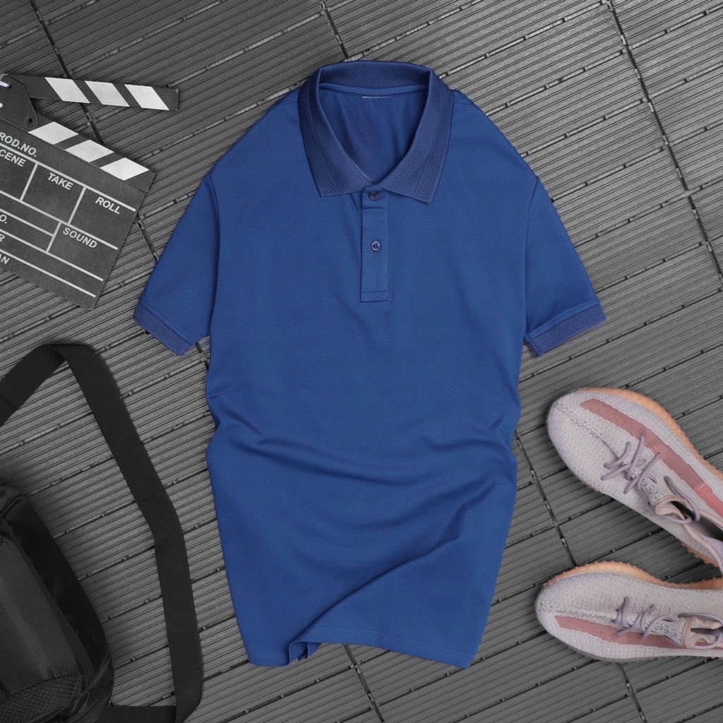 Áo thun Polo Nam cổ bẻ basic vải cá sấu cotton lạnh logo thêu cá tính cổ viền trẻ trung CAK75