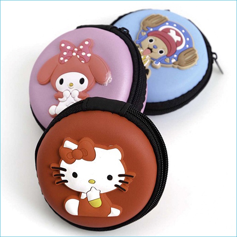 Hộp đựng tai nghe dây cáp cóc sạc tròn nhiều mẫu hình  - Túi đựng tai nghe hình tròn xin xắn du lịch