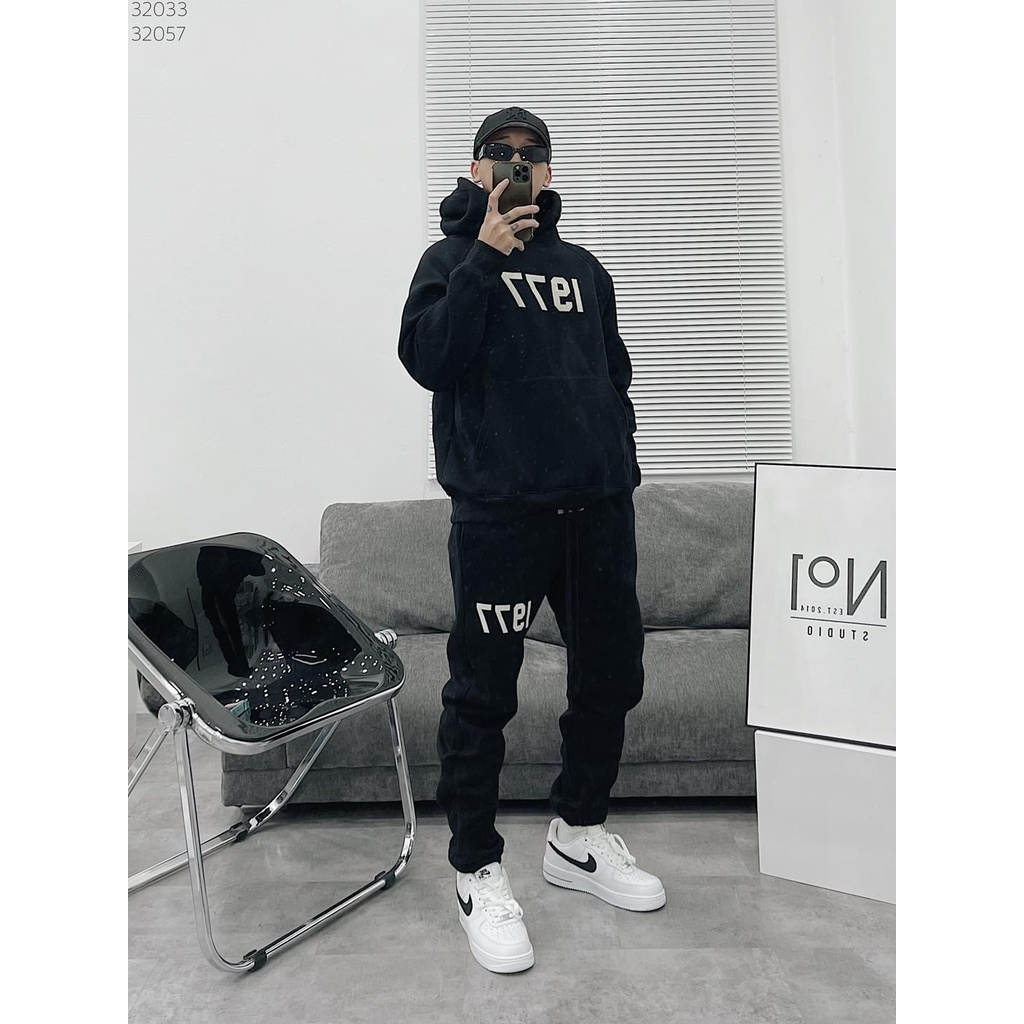 Bộ Thể Thao Nam Hoodie 1977 In 5D Cao Cấp, Nỉ Ngoại Bông Mịn 2 Lớp Dày Dặn 2022