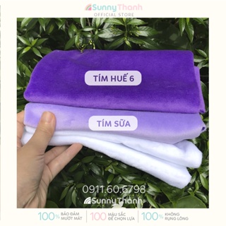 TÍM Vải lông nhung mịn (pastel/tím sữa/huế 1/huế 2)