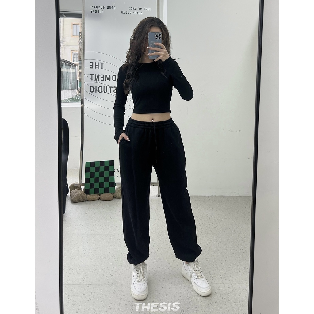 Quần Joggers Da Cá Đen THESIS