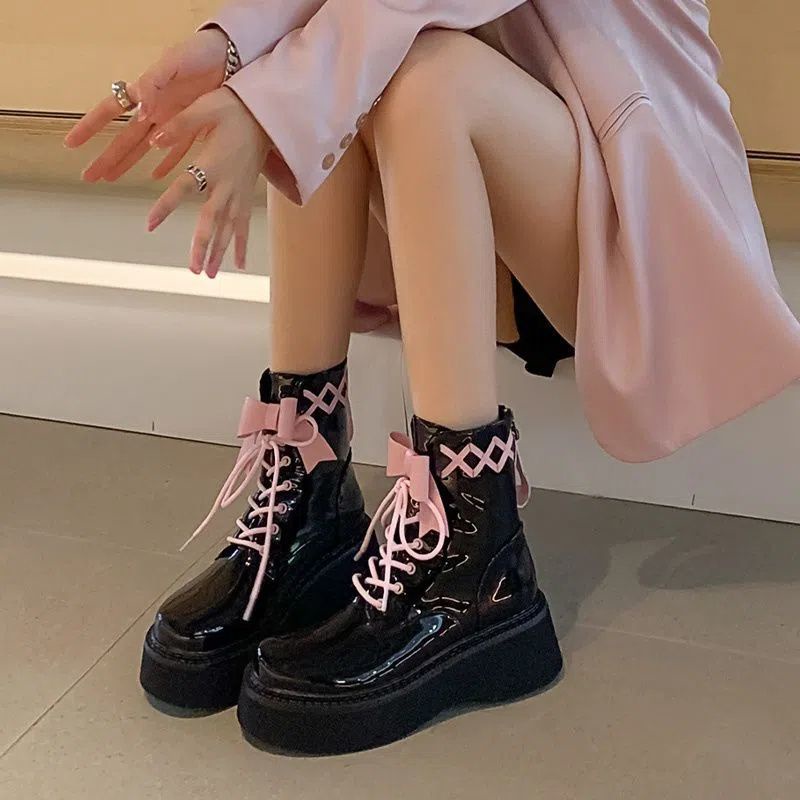 Giày Boot Martin Cổ Ngắn Thiết Kế Mới Ngọt Ngào Thời Trang Dành Cho Nữ