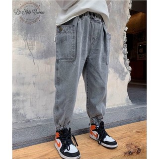 Quần jean jogger bò bé trai gái thời trang phong cách hàn quốc gập gấu size đại 3/4/5/6/7/8/9/10/11/12 tuổi 14-50kg