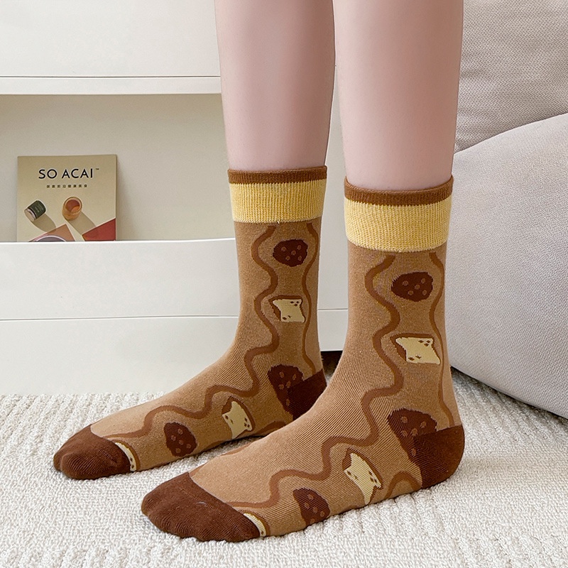 Vớ Nữ In Họa Tiết Gấu Hoạt Hình Dễ Thương D136