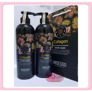 Bộ dầu gội xả collagen arsesoo siêu phục hồi tóc 780ml