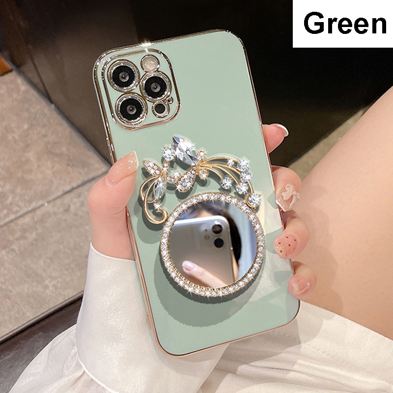 Ốp Điện Thoại Tráng Gương Hình Vuông Cho Xiaomi 11 12 Lite Mi Mix 4 Civi 2 A1 A2 Note 10 Pro Mi 9T 10T 11T 12T 12 Pro Ultra