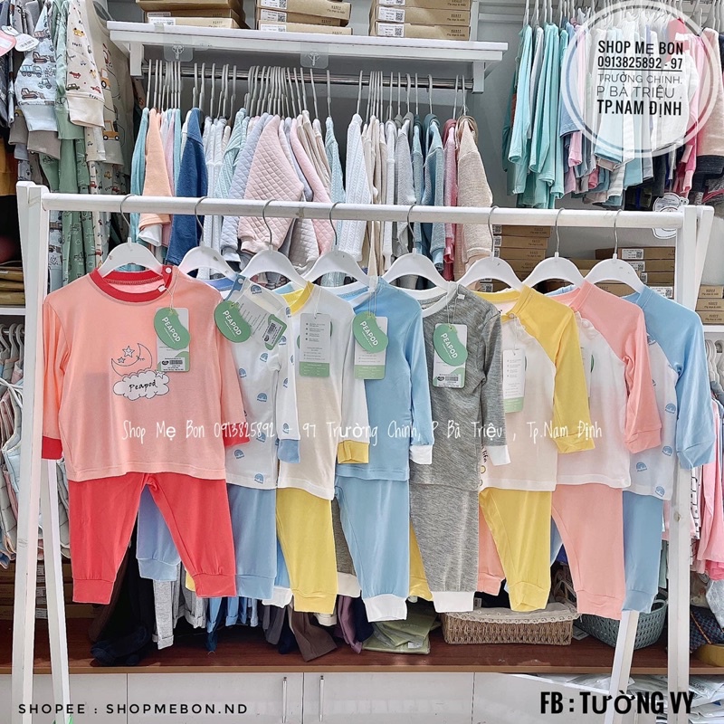 Bộ dài tay điều hoà Peapod cho bé trai bé gái 0-4tuổi