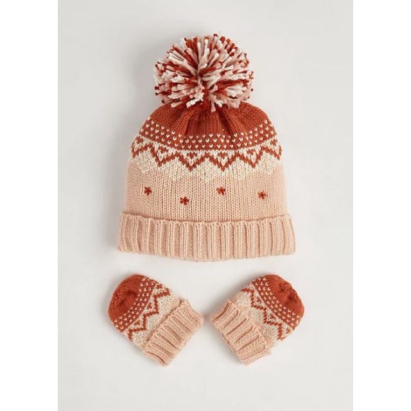 Set mũ len & găng George siêu xinh siêu đáng yêu cho bé cưng