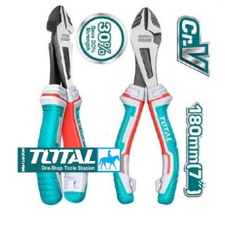 Kìm cắt cao cấp trợ lực 30% thép cr-v 7inch 180mm total tht27716s tay cầm 3 màu