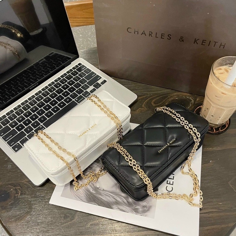 Túi xách nữ đeo chéo phối dây xích nhỏ đi học đi chơi tiện lợi