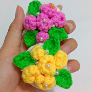 CHẬU HOA LEN MINI HANDMADE 6 HOA NHỎ